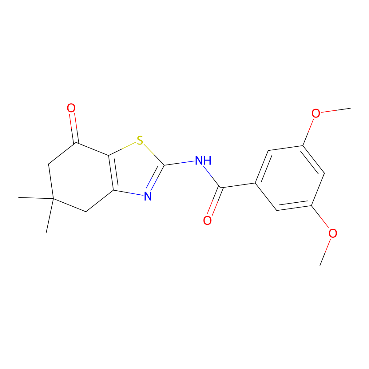 N-(5,5-dimethyl-7-oxo-4,6-dihydro-1,3-benzothiazol-2-yl)-3,5-dimethoxybenzamide molecular structure, CAS 361160-17-0
