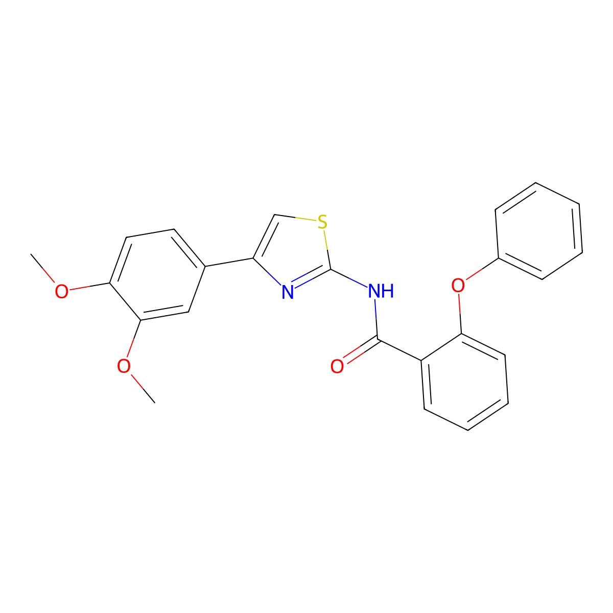 N-[4-(3,4-dimethoxyphenyl)-1,3-thiazol-2-yl]-2-phenoxybenzamide molecular structure, CAS 361160-23-8