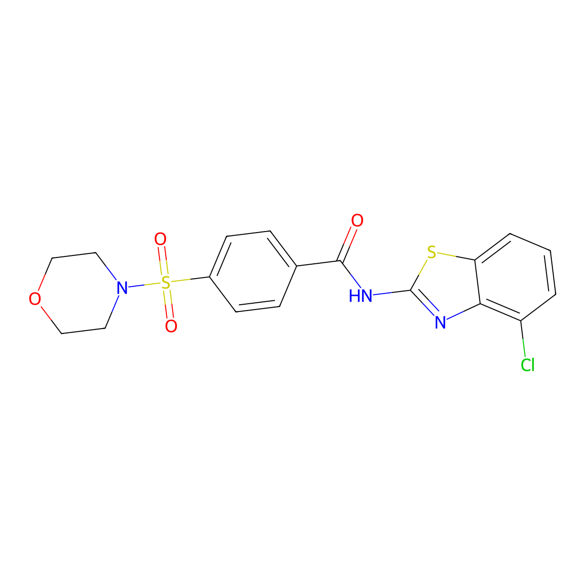 N-(4-chloro-1,3-benzothiazol-2-yl)-4-morpholin-4-ylsulfonylbenzamide molecular structure, CAS 361160-27-2