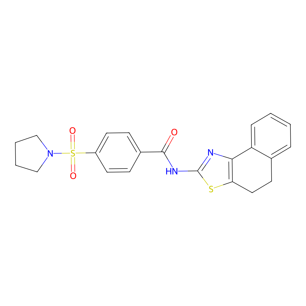 N-(4,5-dihydronaphtho[1,2-d]thiazol-2-yl)-4-(pyrrolidin-1-ylsulfonyl)benzamide molecular structure, CAS 361160-31-8