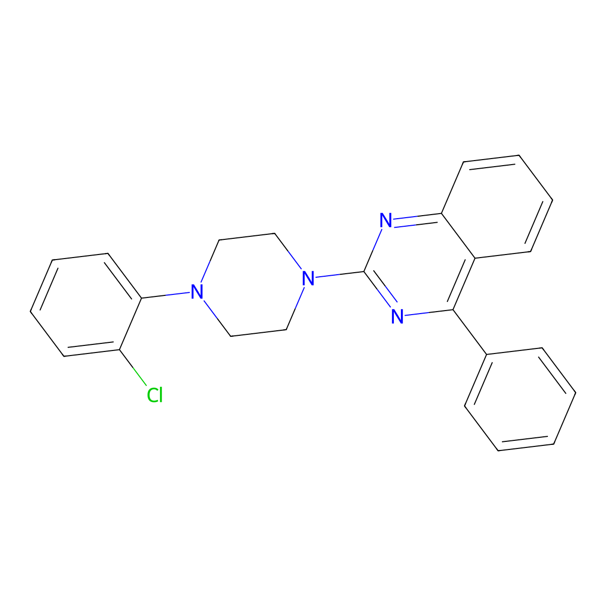2-[4-(2-Chlorophenyl)piperazin-1-yl]-4-phenylquinazoline molecular structure, CAS 361160-43-2