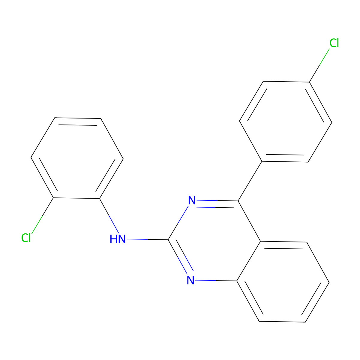 N-(2-chlorophenyl)-4-(4-chlorophenyl)quinazolin-2-amine molecular structure, CAS 361160-53-4