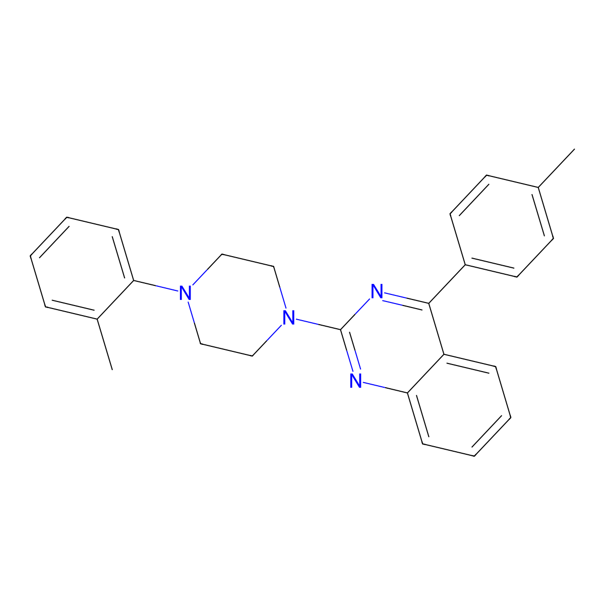 4-(4-Methylphenyl)-2-[4-(2-methylphenyl)piperazin-1-yl]quinazoline molecular structure, CAS 361160-54-5