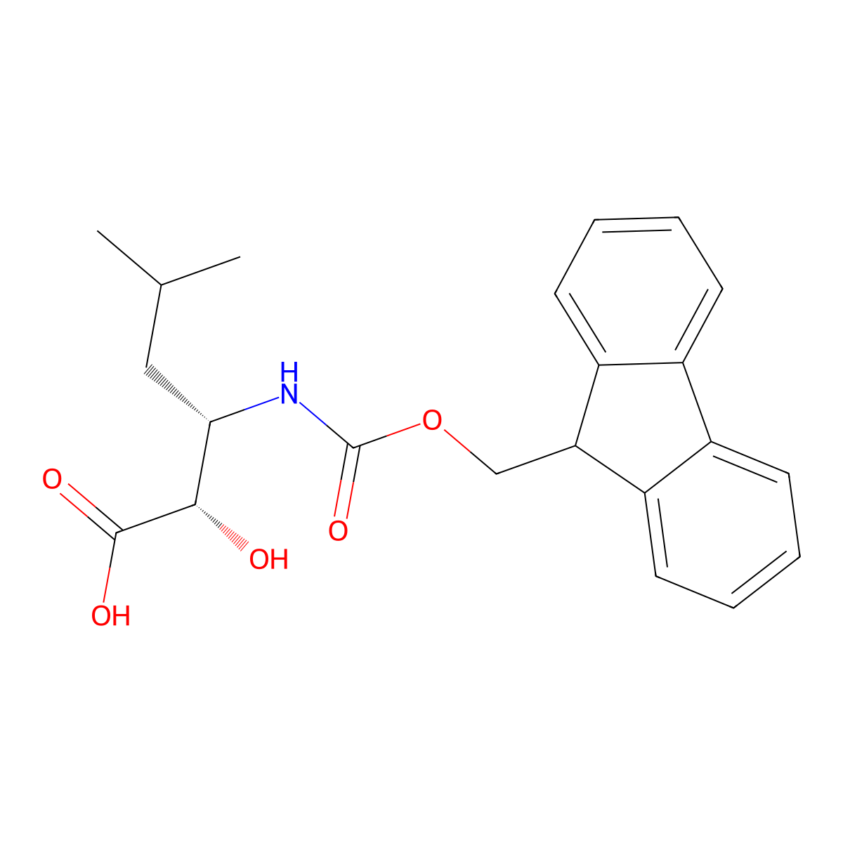 N-Fmoc-(2S,3S)-3-amino-2-hydroxy-5-methyl-hexanoic acid molecular structure, CAS 361161-57-1