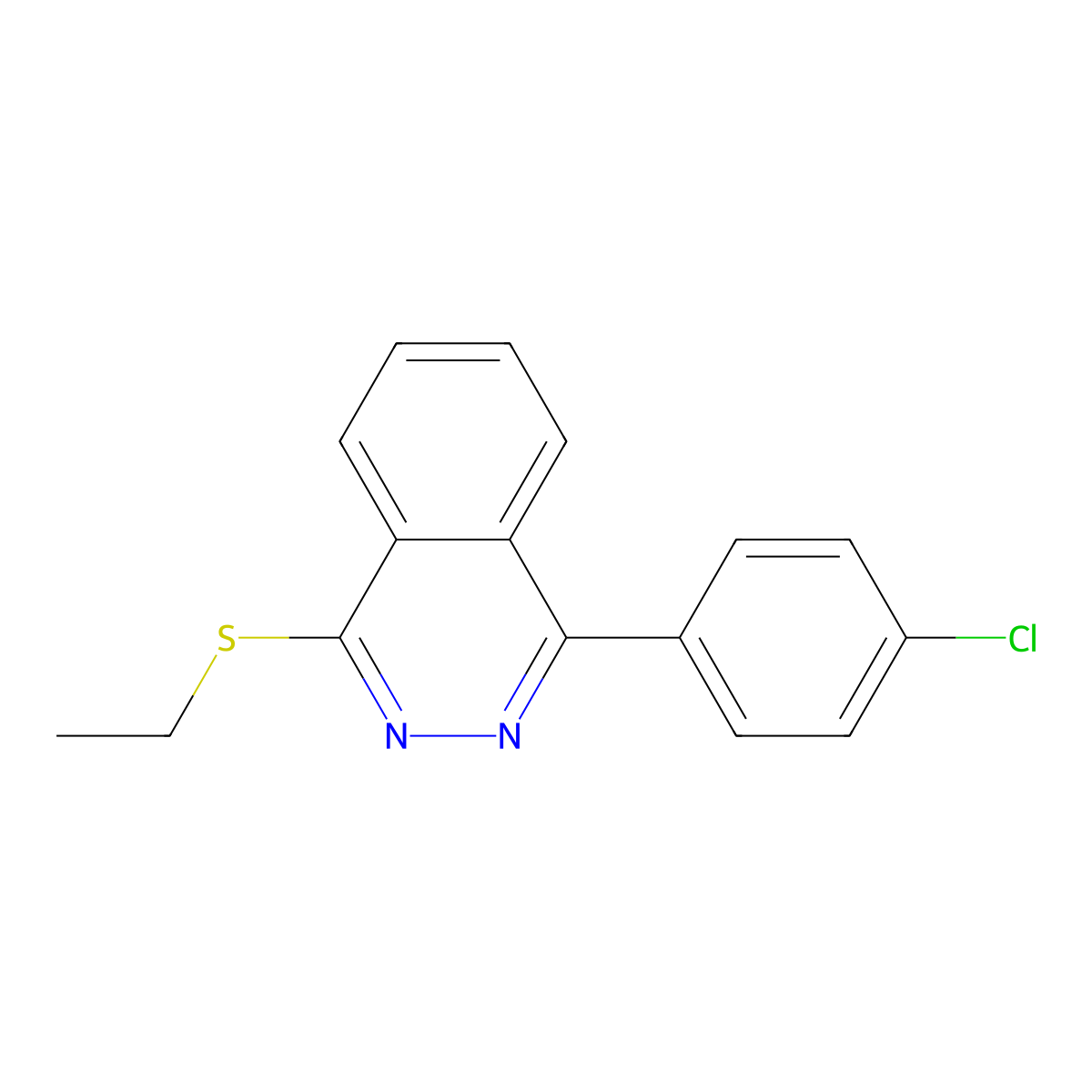 1-(4-Chlorophenyl)-4-(ethylsulfanyl)phthalazine molecular structure, CAS 361166-01-0