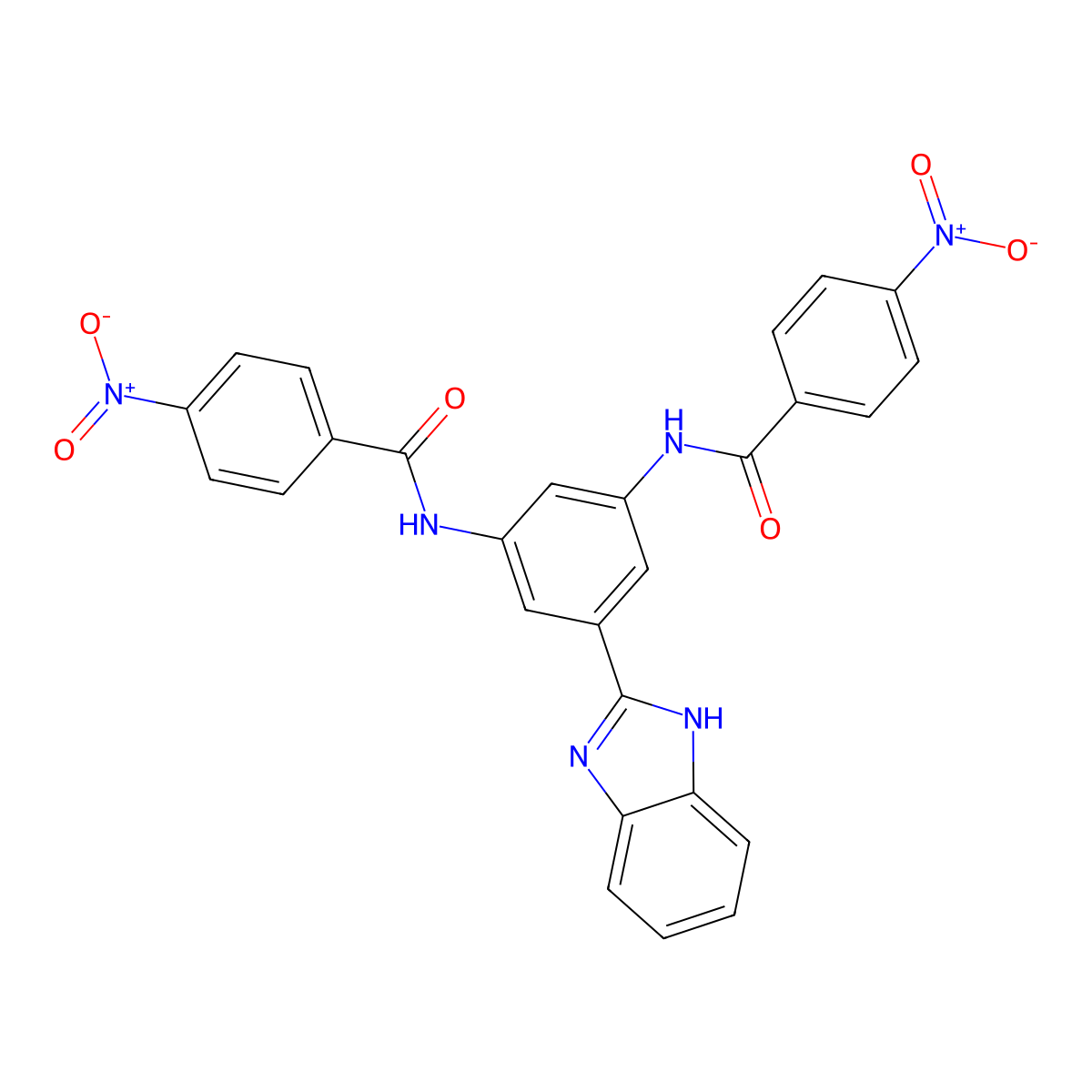 N,N'-[5-(1H-Benzimidazol-2-yl)-1,3-phenylene]bis(4-nitrobenzamide) molecular structure, CAS 361166-02-1