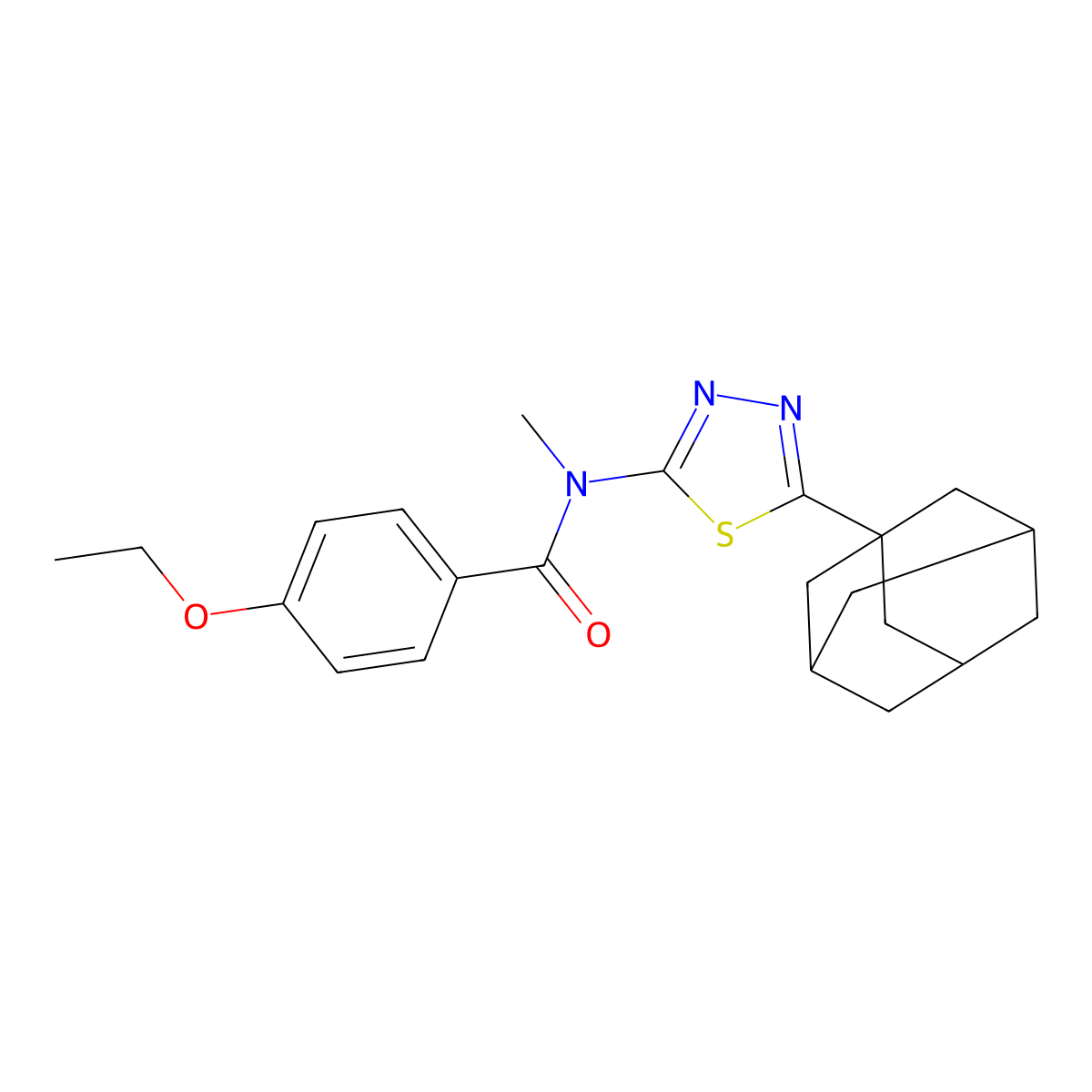 N-[5-(1-adamantyl)-1,3,4-thiadiazol-2-yl]-4-ethoxy-N-methylbenzamide molecular structure, CAS 361166-15-6
