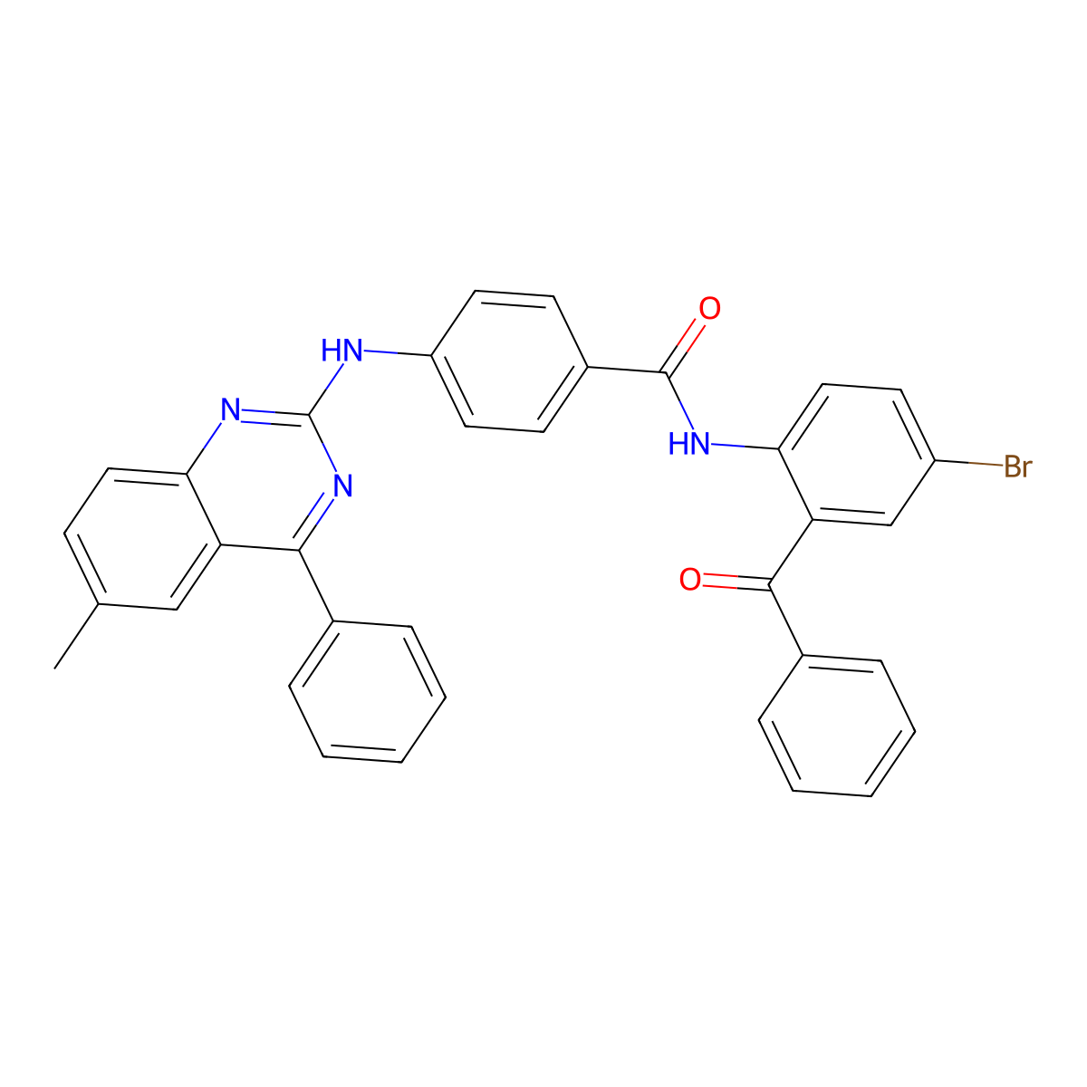 N-(2-benzoyl-4-bromophenyl)-4-[(6-methyl-4-phenylquinazolin-2-yl)amino]benzamide molecular structure, CAS 361166-22-5