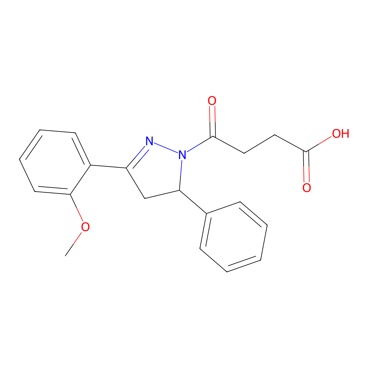 4-[3-(2-methoxyphenyl)-5-phenyl-4,5-dihydro-1H-pyrazol-1-yl]-4-oxobutanoic acid molecular structure, CAS 361166-23-6
