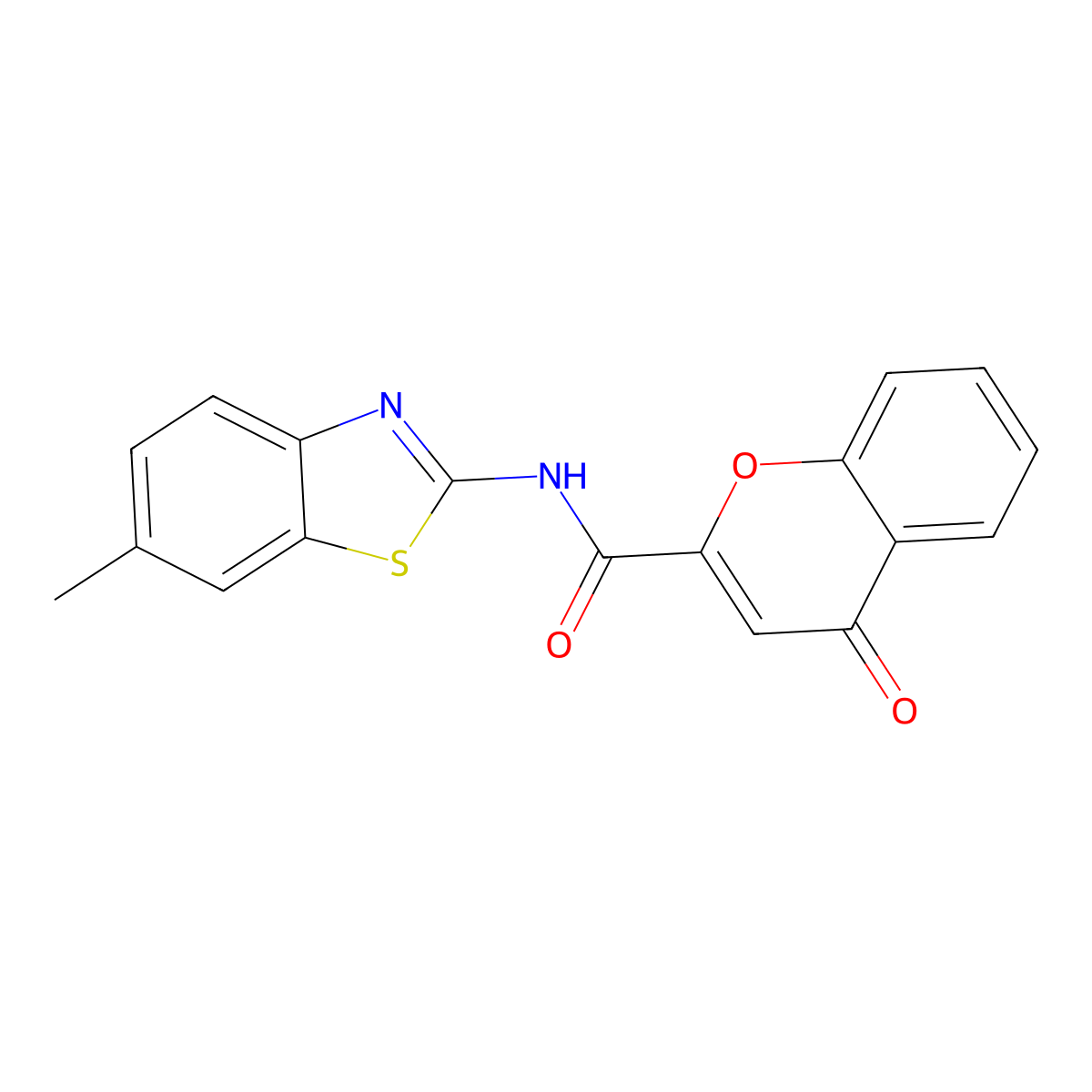 N-(6-methyl-1,3-benzothiazol-2-yl)-4-oxo-4H-chromene-2-carboxamide molecular structure, CAS 361166-28-1
