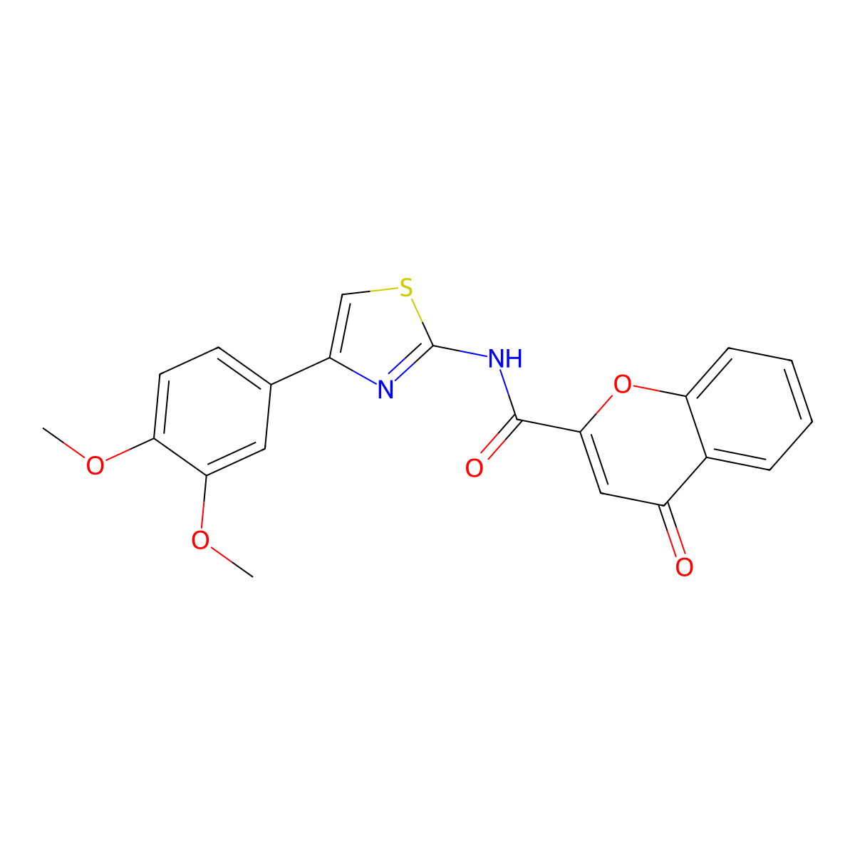N-[4-(3,4-dimethoxyphenyl)-1,3-thiazol-2-yl]-4-oxo-4H-chromene-2-carboxamide molecular structure, CAS 361166-36-1