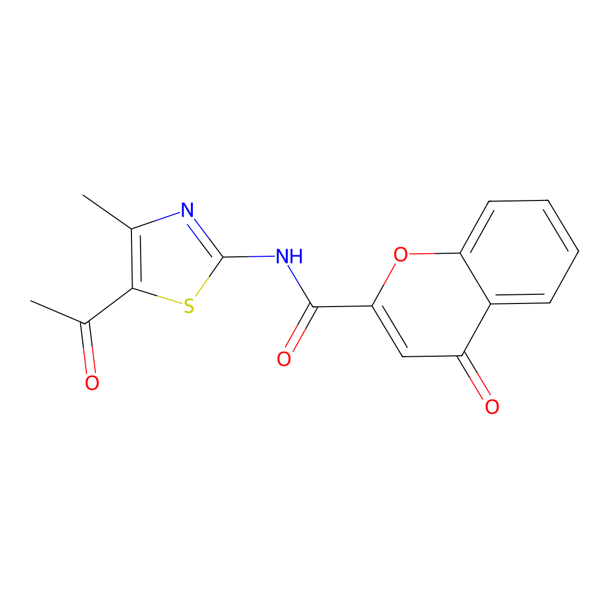N-(5-acetyl-4-methyl-1,3-thiazol-2-yl)-4-oxochromene-2-carboxamide molecular structure, CAS 361166-39-4