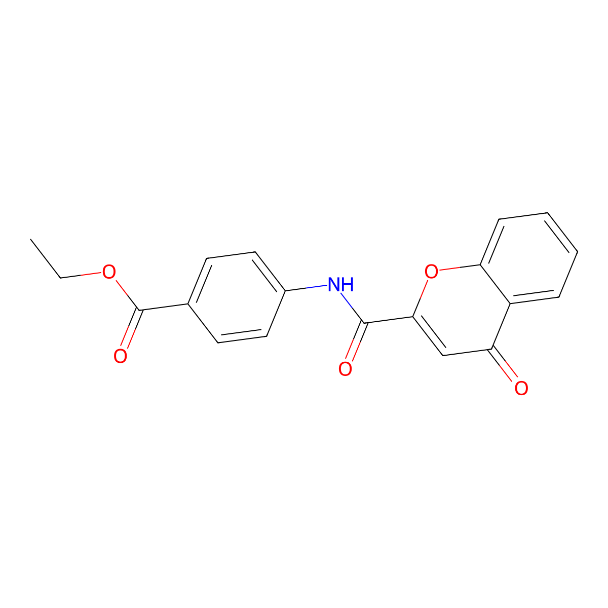 ethyl 4-(4-oxo-4H-chromene-2-carboxamido)benzoate molecular structure, CAS 361166-46-3