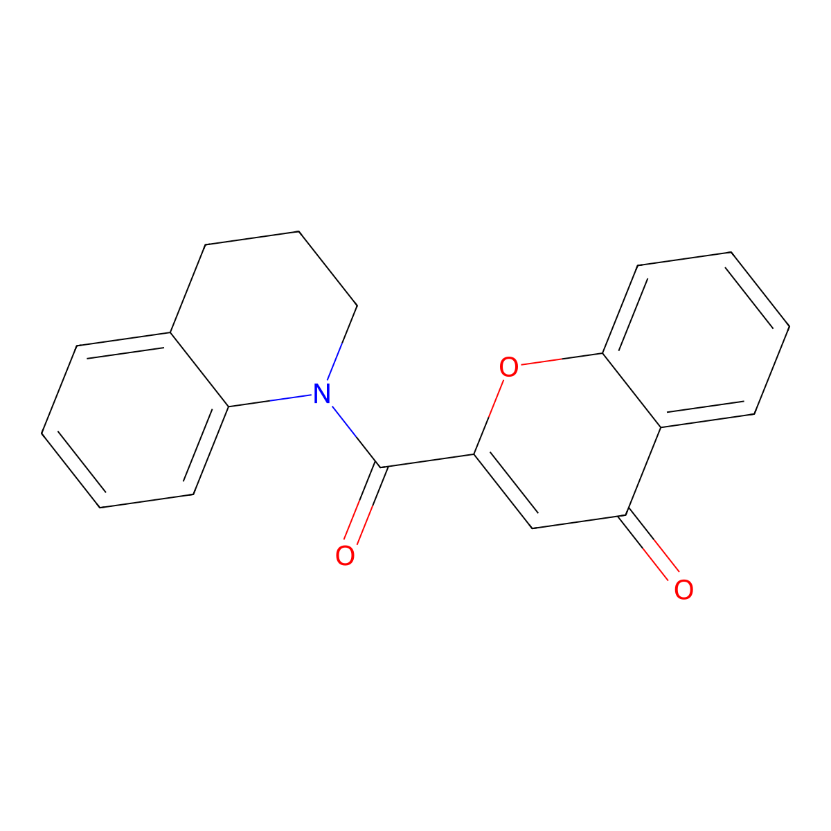 2-(1,2,3,4-tetrahydroquinoline-1-carbonyl)-4H-chromen-4-one molecular structure, CAS 361166-50-9