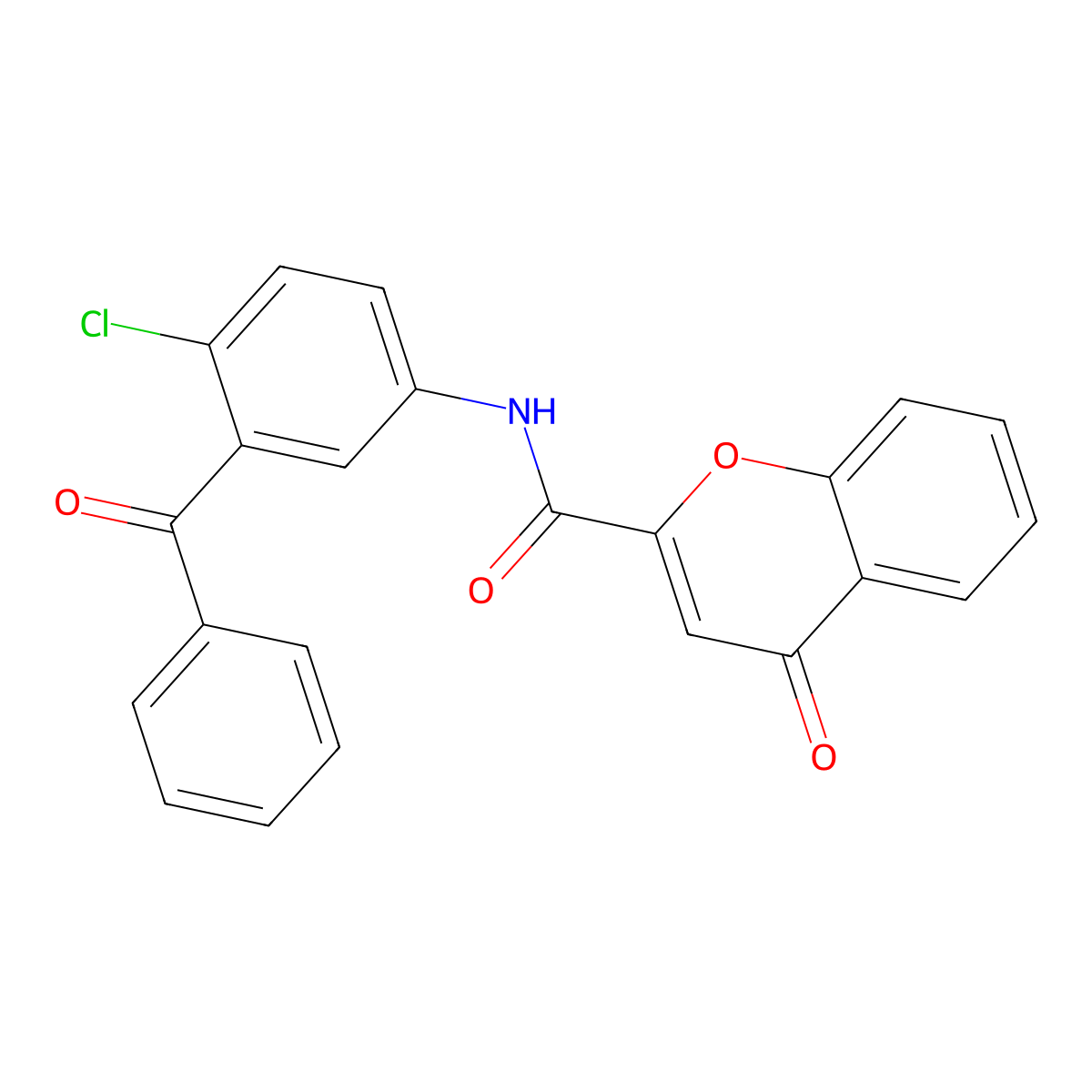 N-(3-benzoyl-4-chlorophenyl)-4-oxo-4H-chromene-2-carboxamide molecular structure, CAS 361166-52-1