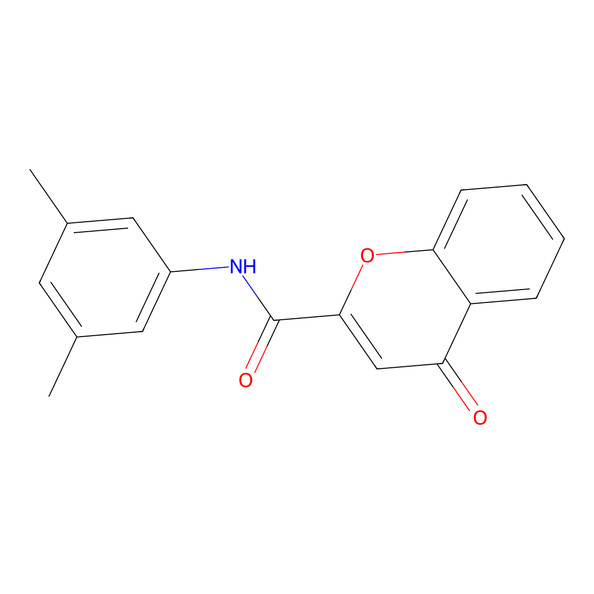 N-(3,5-dimethylphenyl)-4-oxo-4H-chromene-2-carboxamide molecular structure, CAS 361166-53-2