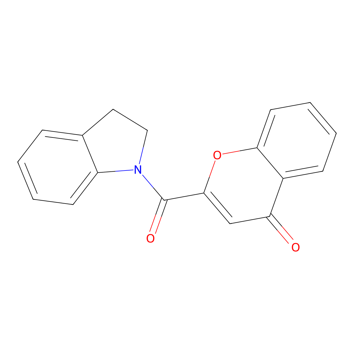 2-(indoline-1-carbonyl)-4H-chromen-4-one molecular structure, CAS 361166-59-8