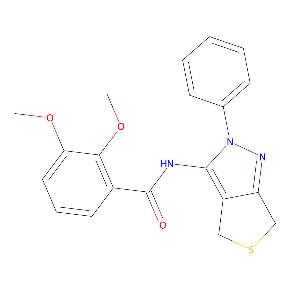 2,3-dimethoxy-N-(2-phenyl-4,6-dihydro-2H-thieno[3,4-c]pyrazol-3-yl)benzamide molecular structure, CAS 361166-94-1