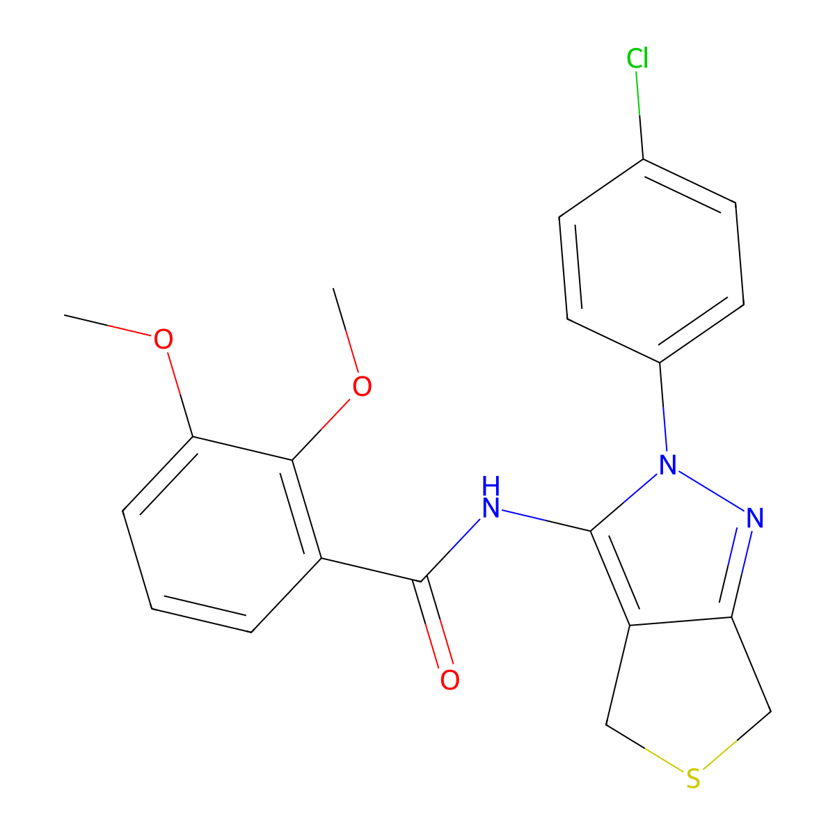 N-(2-(4-chlorophenyl)-4,6-dihydro-2H-thieno[3,4-c]pyrazol-3-yl)-2,3-dimethoxybenzamide molecular structure, CAS 361166-99-6