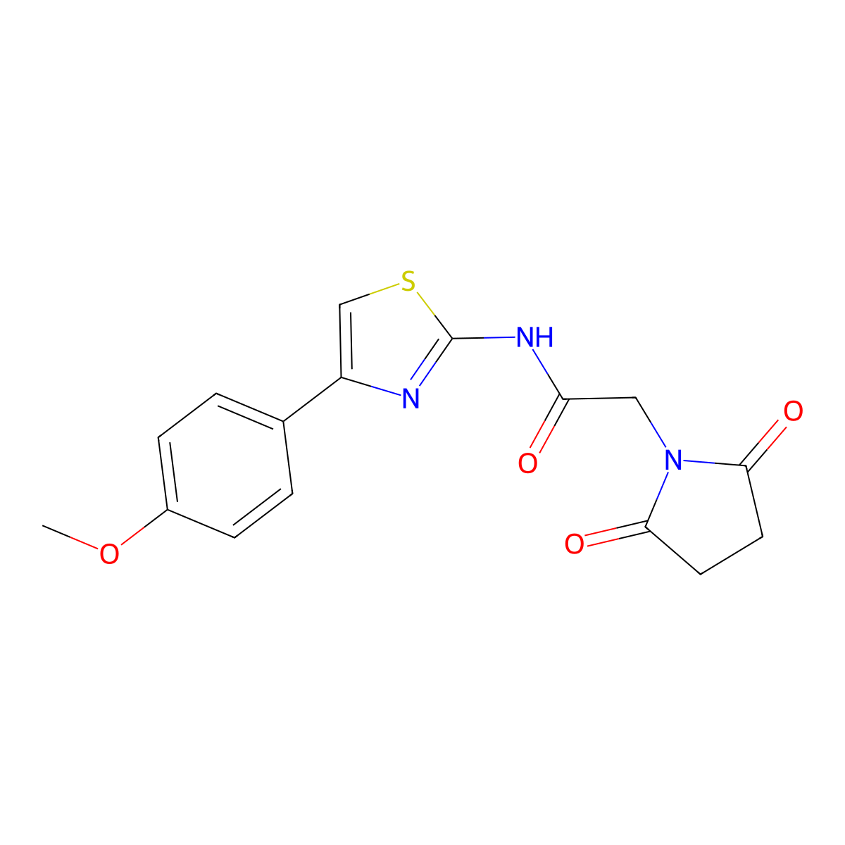 2-(2,5-dioxopyrrolidin-1-yl)-N-[4-(4-methoxyphenyl)-1,3-thiazol-2-yl]acetamide molecular structure, CAS 361167-69-3