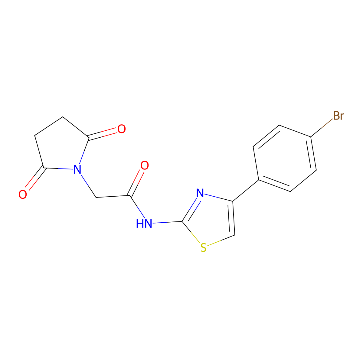 N-[4-(4-bromophenyl)-1,3-thiazol-2-yl]-2-(2,5-dioxopyrrolidin-1-yl)acetamide molecular structure, CAS 361167-70-6