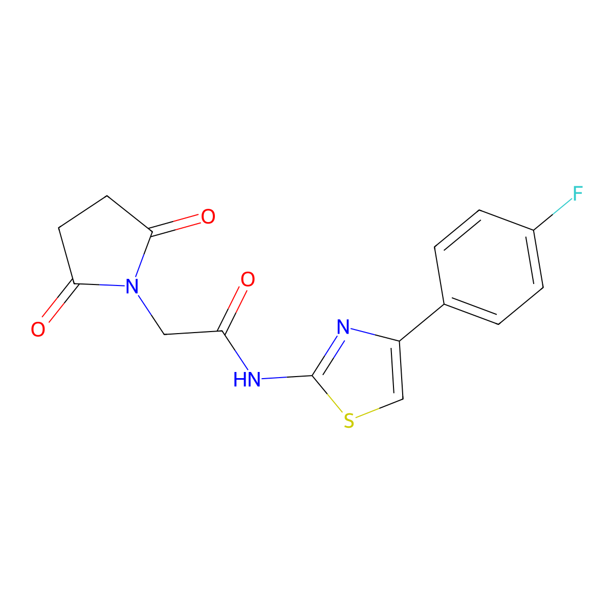 2-(2,5-dioxopyrrolidin-1-yl)-N-[4-(4-fluorophenyl)-1,3-thiazol-2-yl]acetamide molecular structure, CAS 361167-75-1