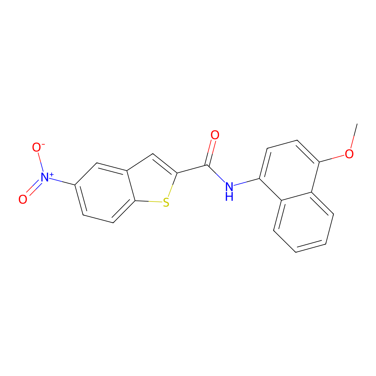 N-(4-methoxynaphthalen-1-yl)-5-nitro-1-benzothiophene-2-carboxamide molecular structure, CAS 361167-78-4