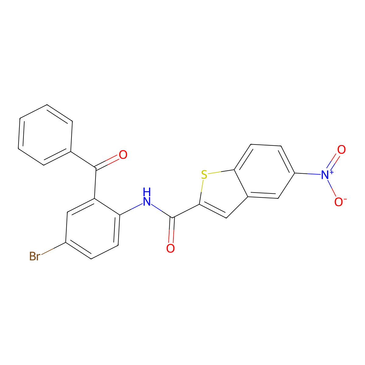 N-(2-benzoyl-4-bromophenyl)-5-nitro-1-benzothiophene-2-carboxamide molecular structure, CAS 361167-79-5