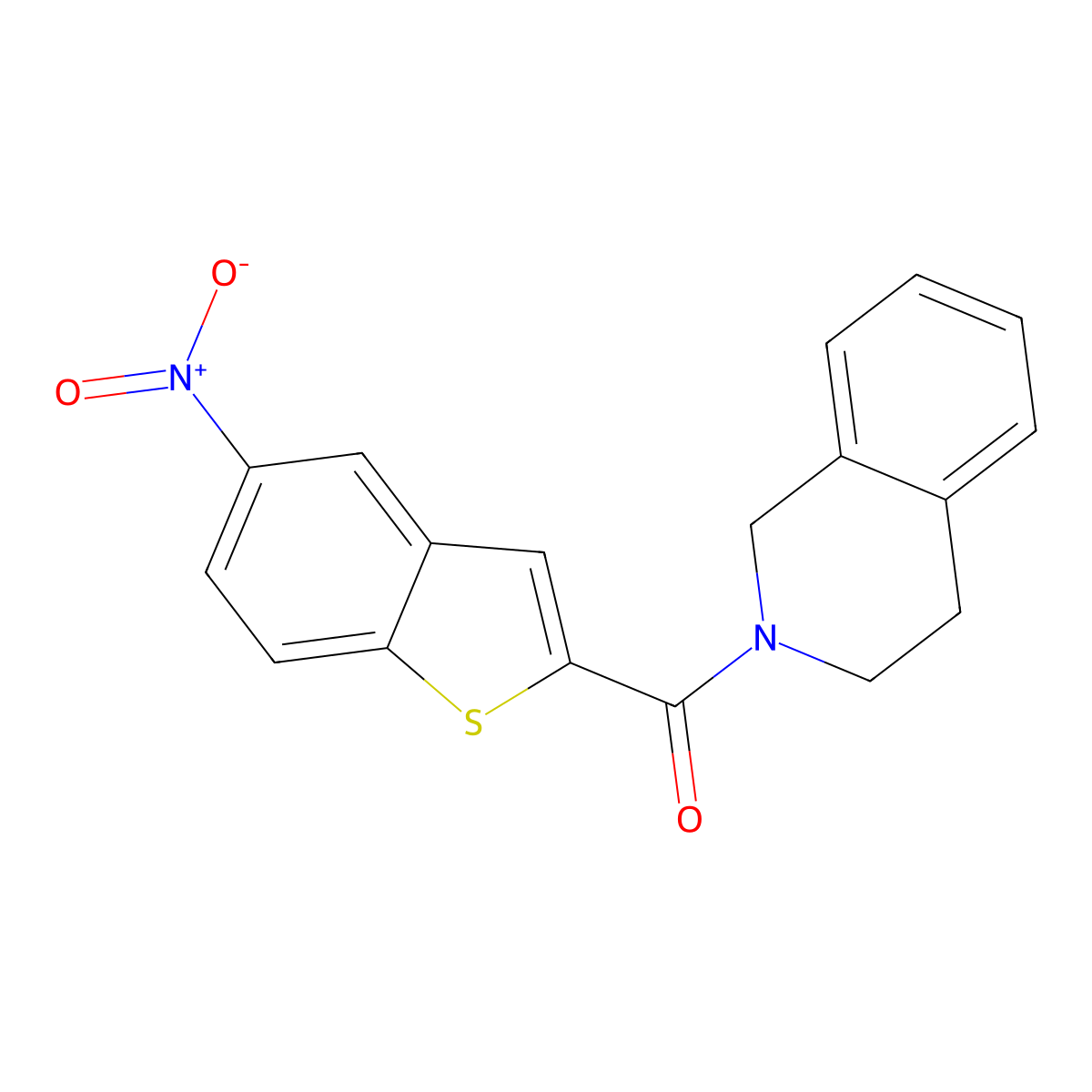 (3,4-dihydroisoquinolin-2(1H)-yl)(5-nitrobenzo[b]thiophen-2-yl)methanone molecular structure, CAS 361167-83-1