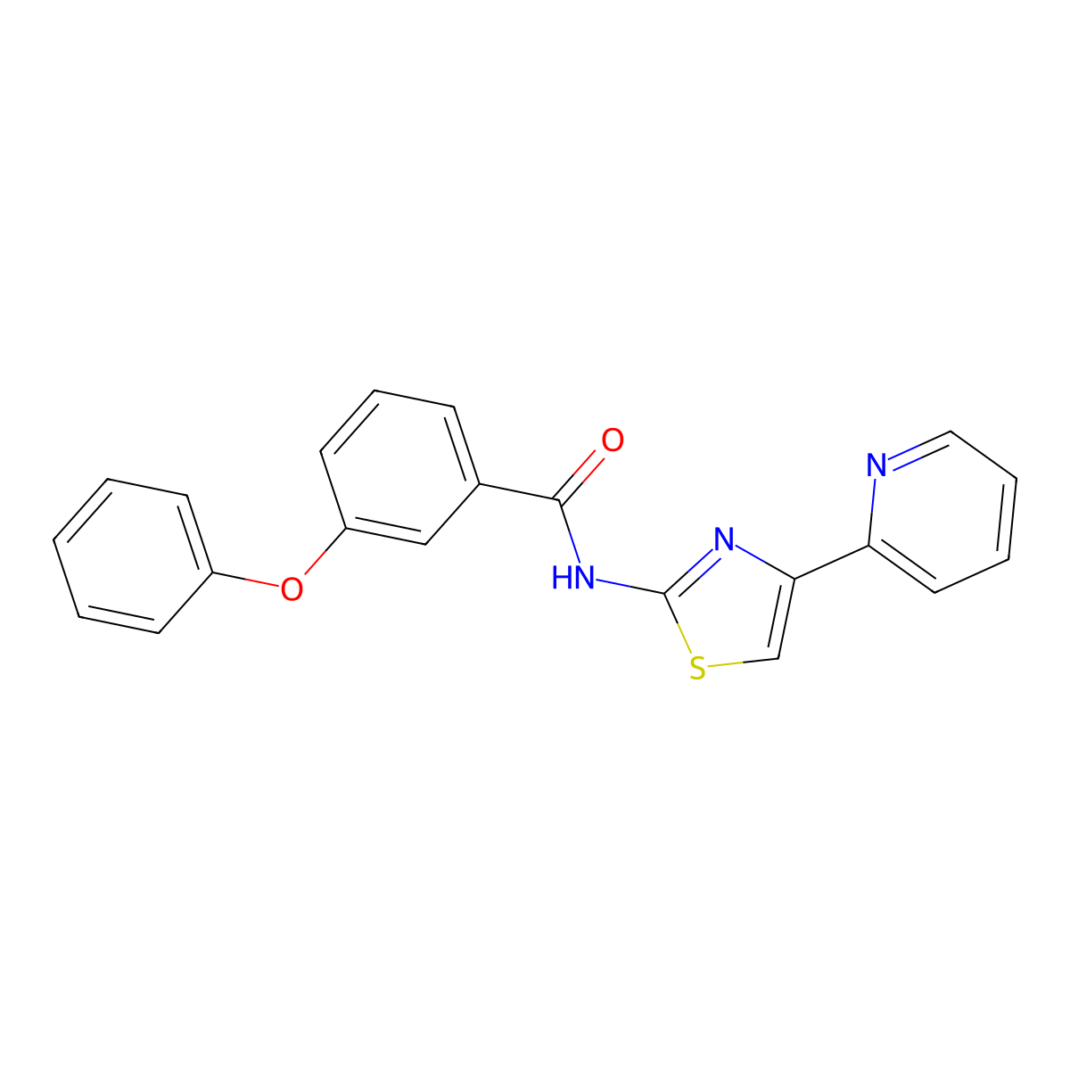 3-phenoxy-N-(4-(pyridin-2-yl)thiazol-2-yl)benzamide molecular structure, CAS 361167-86-4