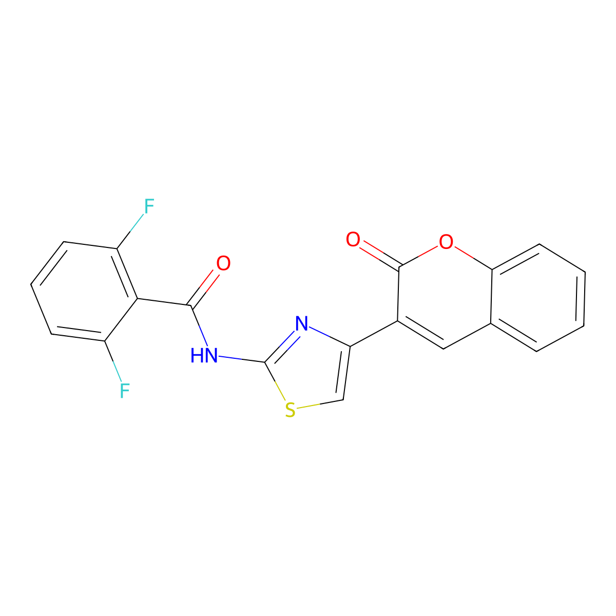 2,6-difluoro-N-[4-(2-oxo-2H-chromen-3-yl)-1,3-thiazol-2-yl]benzamide molecular structure, CAS 361168-01-6