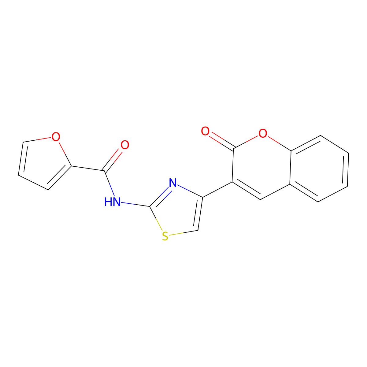 N-[4-(2-oxo-2H-chromen-3-yl)-1,3-thiazol-2-yl]furan-2-carboxamide molecular structure, CAS 361168-02-7