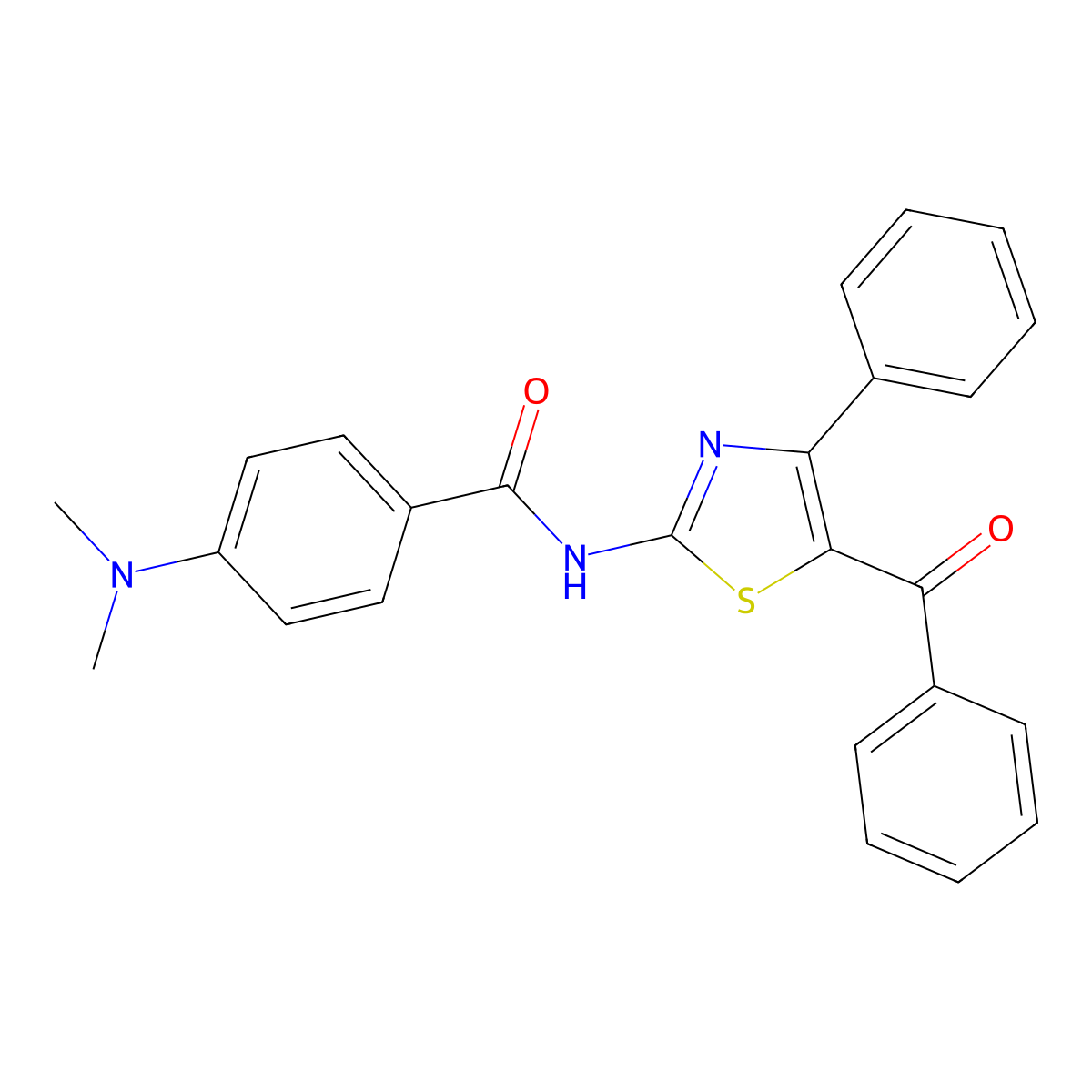 N-(5-benzoyl-4-phenyl-1,3-thiazol-2-yl)-4-(dimethylamino)benzamide molecular structure, CAS 361168-06-1