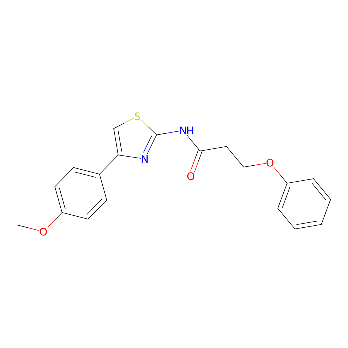 N-[4-(4-methoxyphenyl)-1,3-thiazol-2-yl]-3-phenoxypropanamide molecular structure, CAS 361168-10-7