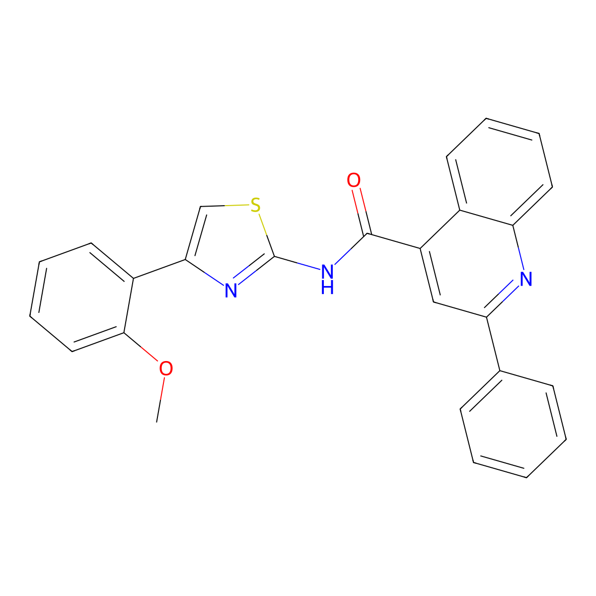 N-[4-(2-methoxyphenyl)-1,3-thiazol-2-yl]-2-phenylquinoline-4-carboxamide molecular structure, CAS 361168-20-9
