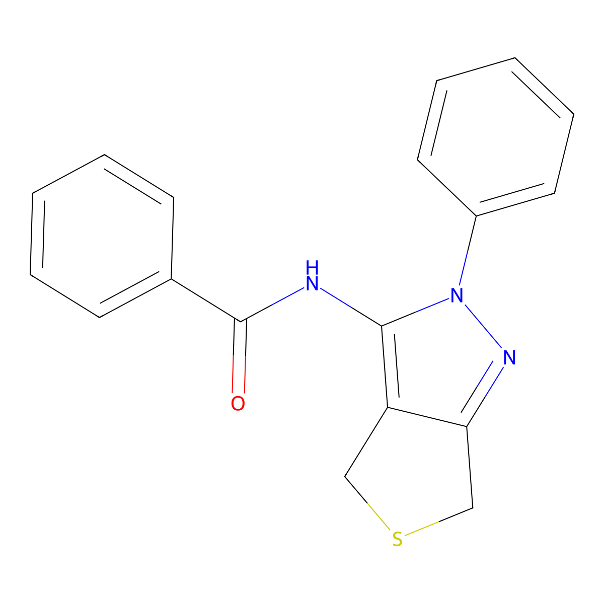 N-(2-phenyl-4,6-dihydro-2H-thieno[3,4-c]pyrazol-3-yl)benzamide molecular structure, CAS 361168-30-1