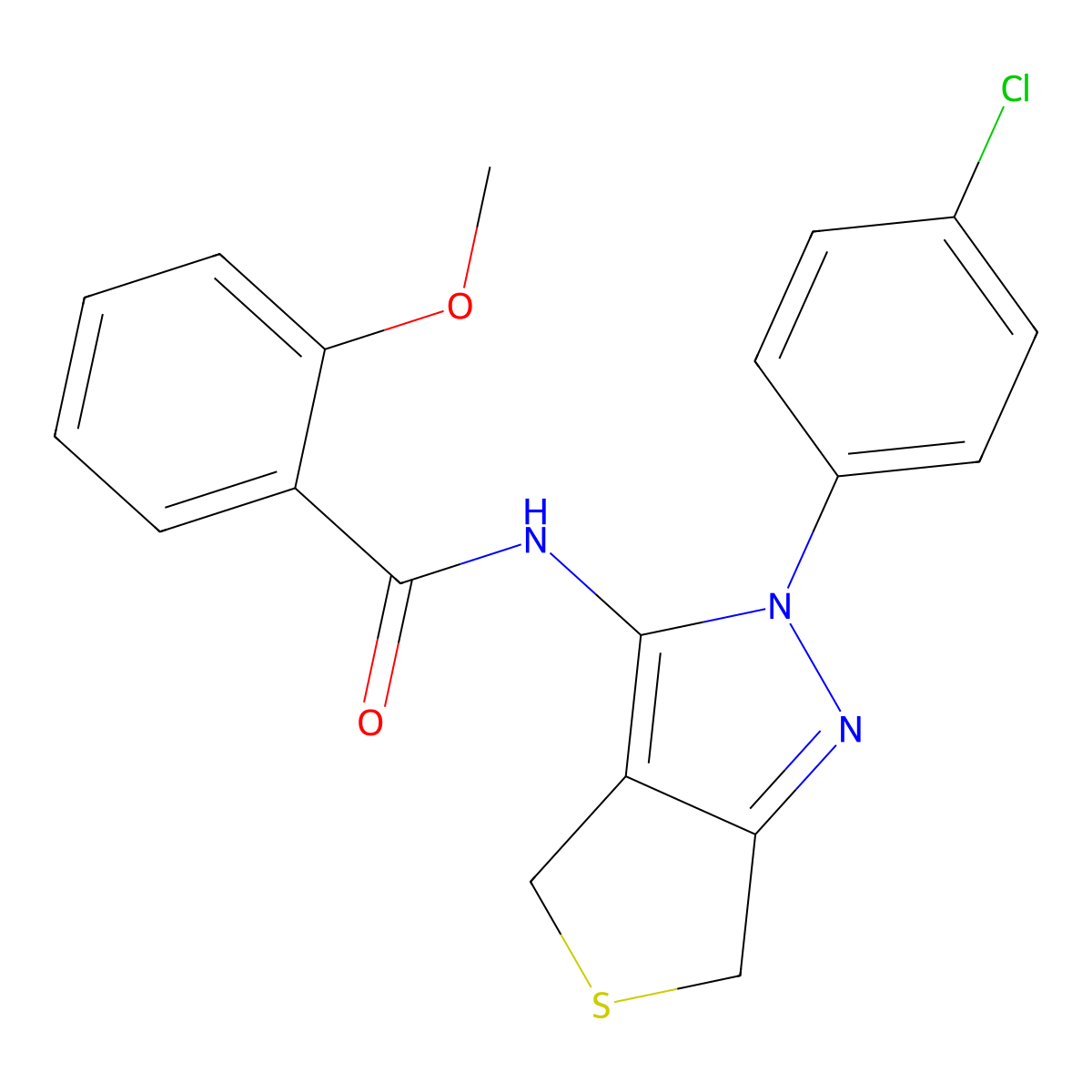 N-[2-(4-chlorophenyl)-4,6-dihydrothieno[3,4-c]pyrazol-3-yl]-2-methoxybenzamide molecular structure, CAS 361168-41-4