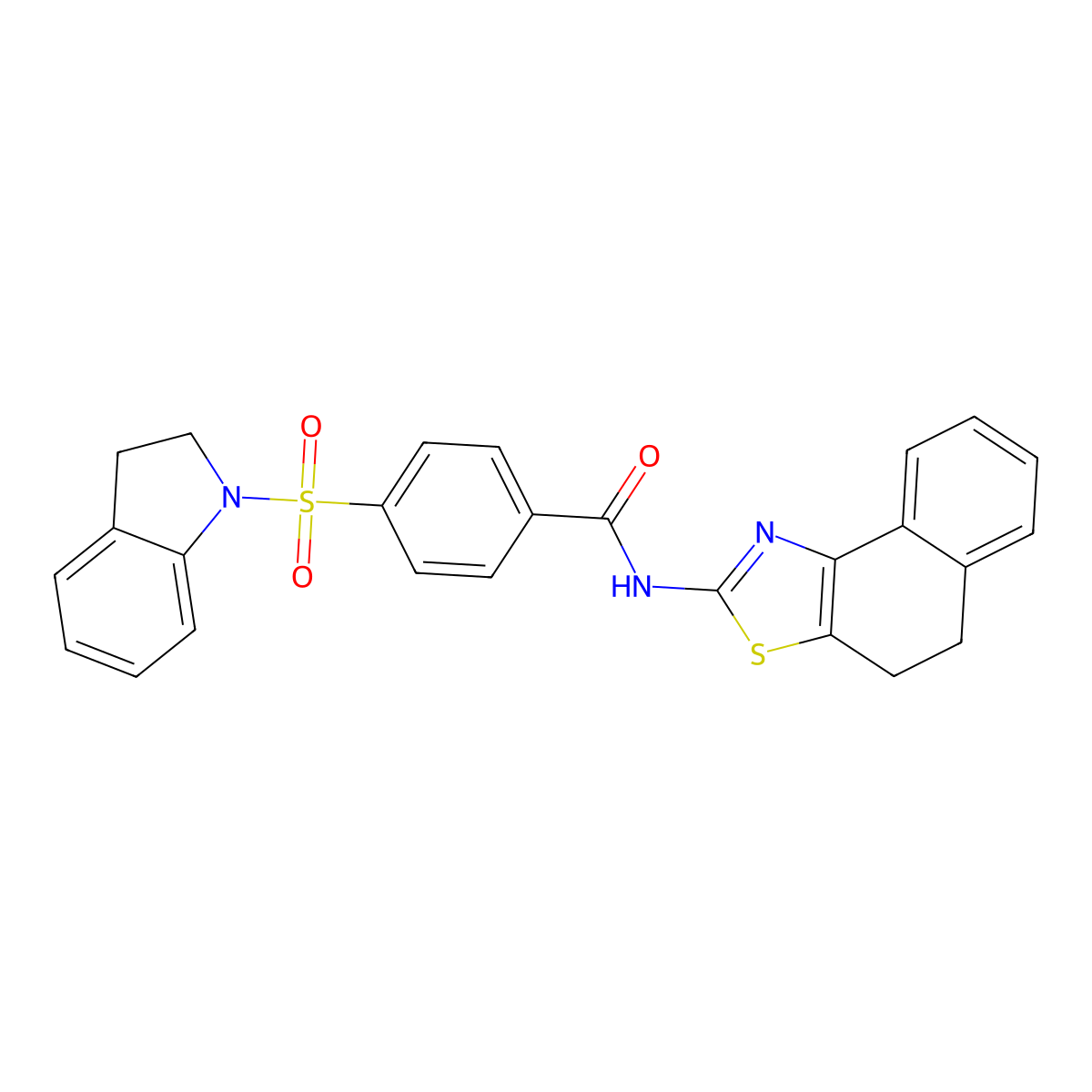 N-(4,5-dihydronaphtho[1,2-d]thiazol-2-yl)-4-(indolin-1-ylsulfonyl)benzamide molecular structure, CAS 361170-55-0