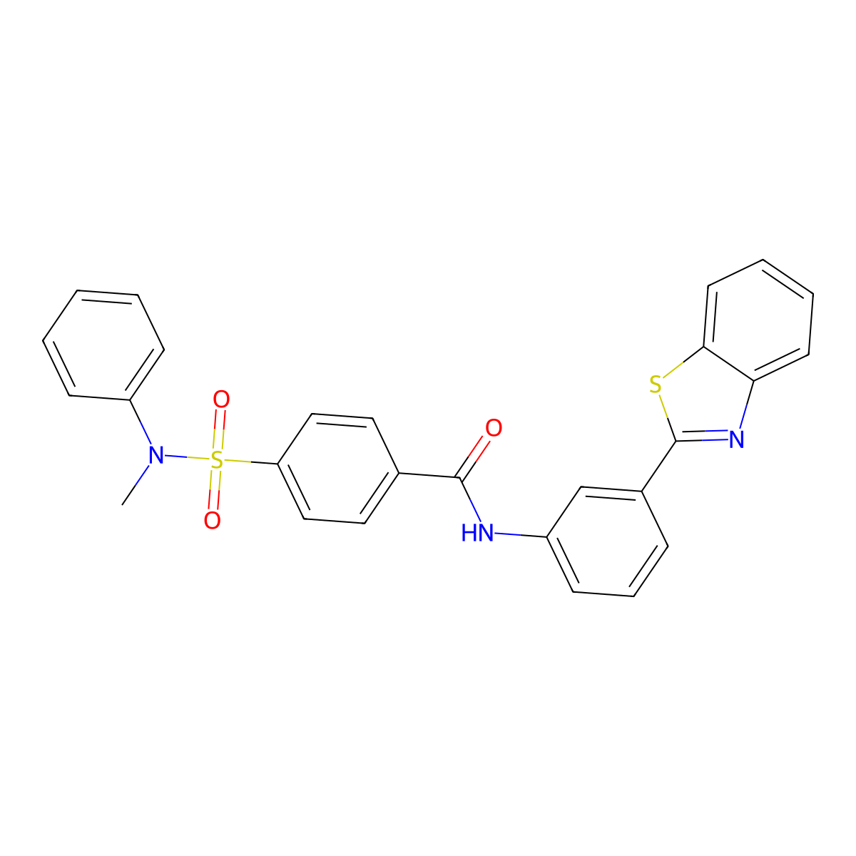 N-[3-(1,3-benzothiazol-2-yl)phenyl]-4-[methyl(phenyl)sulfamoyl]benzamide molecular structure, CAS 361170-69-6