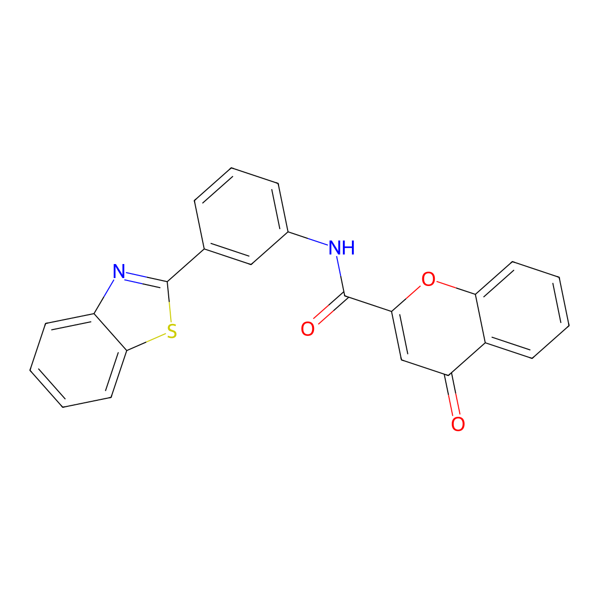 N-[3-(1,3-benzothiazol-2-yl)phenyl]-4-oxo-1-benzopyran-2-carboxamide molecular structure, CAS 361170-72-1