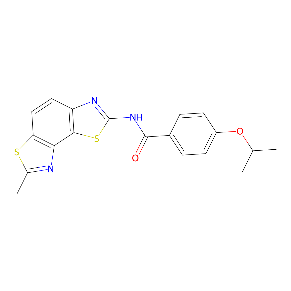 N-(7-methyl-[1,3]thiazolo[5,4-e][1,3]benzothiazol-2-yl)-4-propan-2-yloxybenzamide molecular structure, CAS 361170-94-7