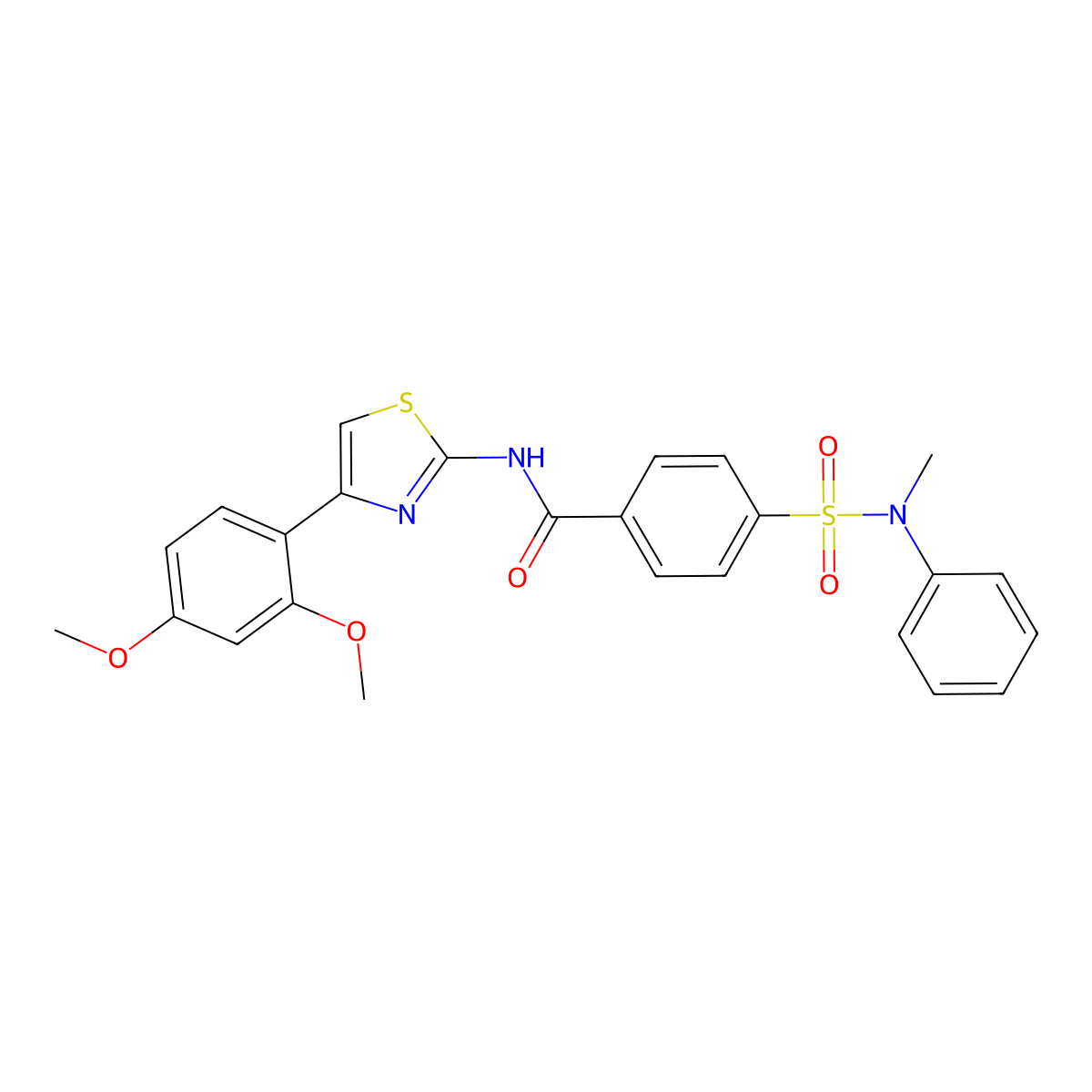 N-[4-(2,4-dimethoxyphenyl)-1,3-thiazol-2-yl]-4-[methyl(phenyl)sulfamoyl]benzamide molecular structure, CAS 361171-06-4