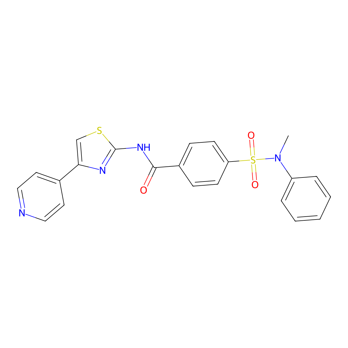 4-(N-methyl-N-phenylsulfamoyl)-N-(4-(pyridin-4-yl)thiazol-2-yl)benzamide molecular structure, CAS 361171-13-3