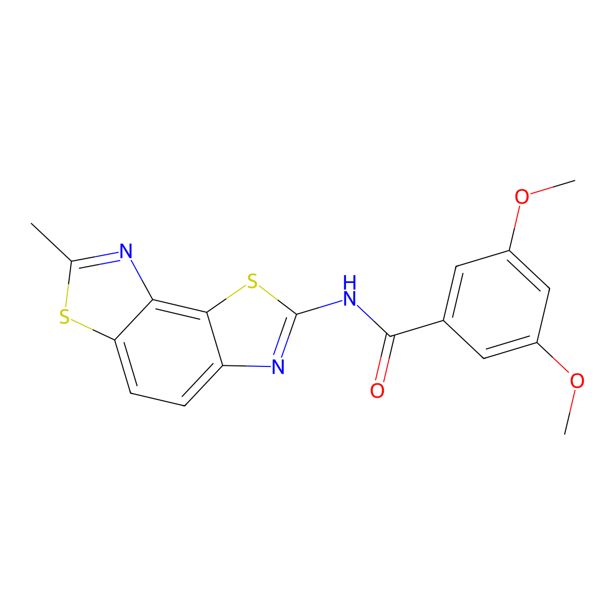 3,5-dimethoxy-N-(7-methyl-[1,3]thiazolo[5,4-e][1,3]benzothiazol-2-yl)benzamide molecular structure, CAS 361171-20-2