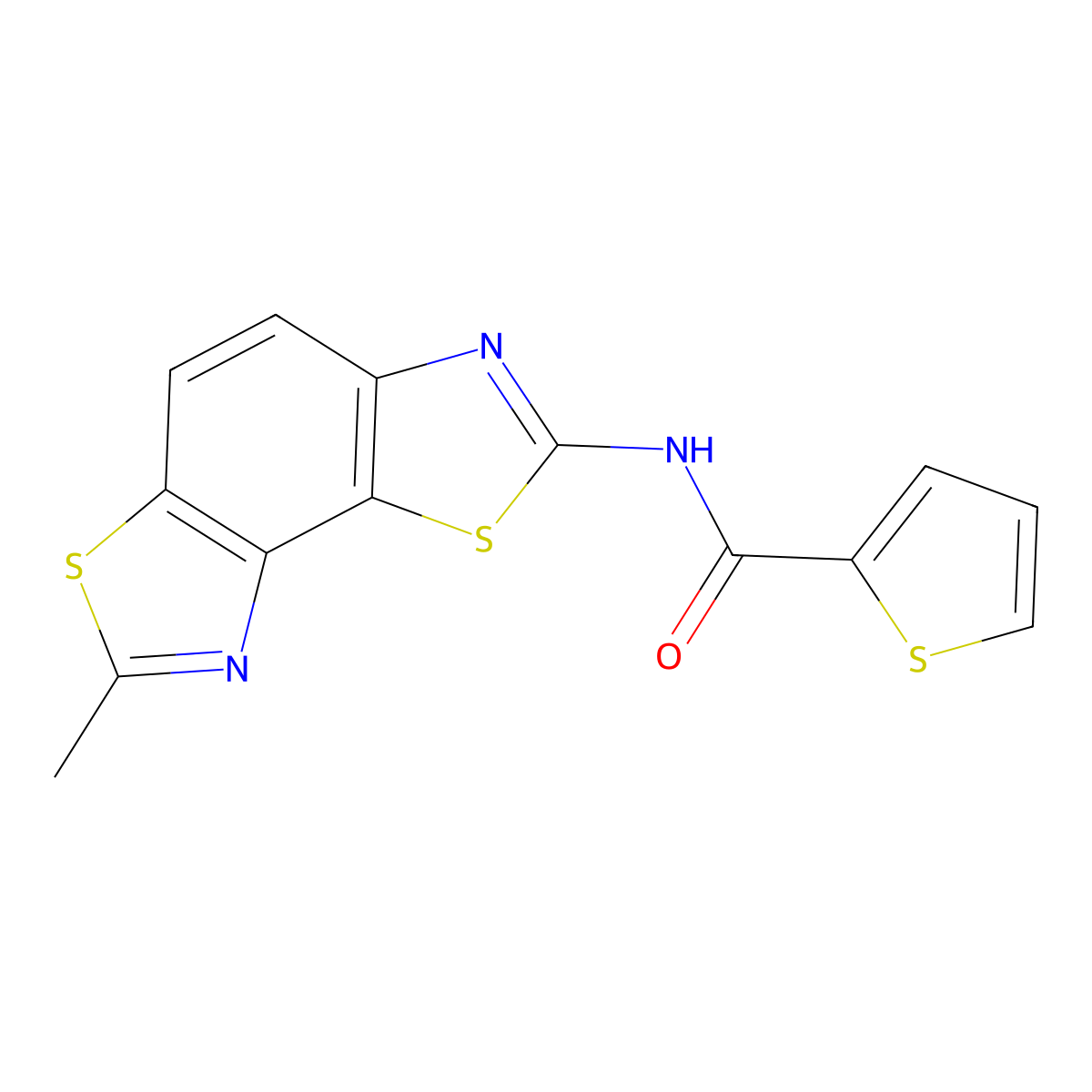 N-(7-methyl-[1,3]thiazolo[5,4-e][1,3]benzothiazol-2-yl)thiophene-2-carboxamide molecular structure, CAS 361171-21-3