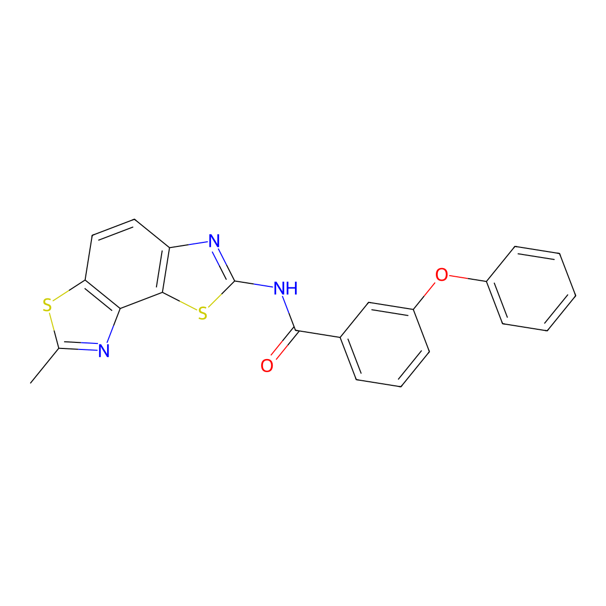 N-(7-methyl-[1,3]thiazolo[5,4-e][1,3]benzothiazol-2-yl)-3-phenoxybenzamide molecular structure, CAS 361171-24-6