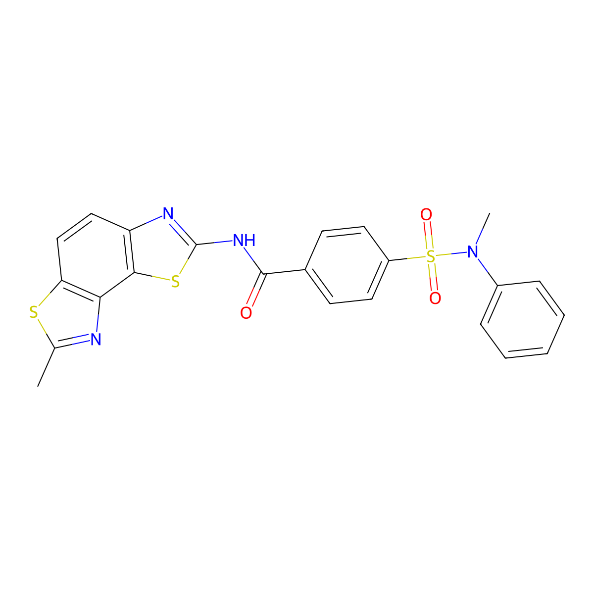 4-[methyl(phenyl)sulfamoyl]-N-(7-methyl-[1,3]thiazolo[5,4-e][1,3]benzothiazol-2-yl)benzamide molecular structure, CAS 361171-26-8