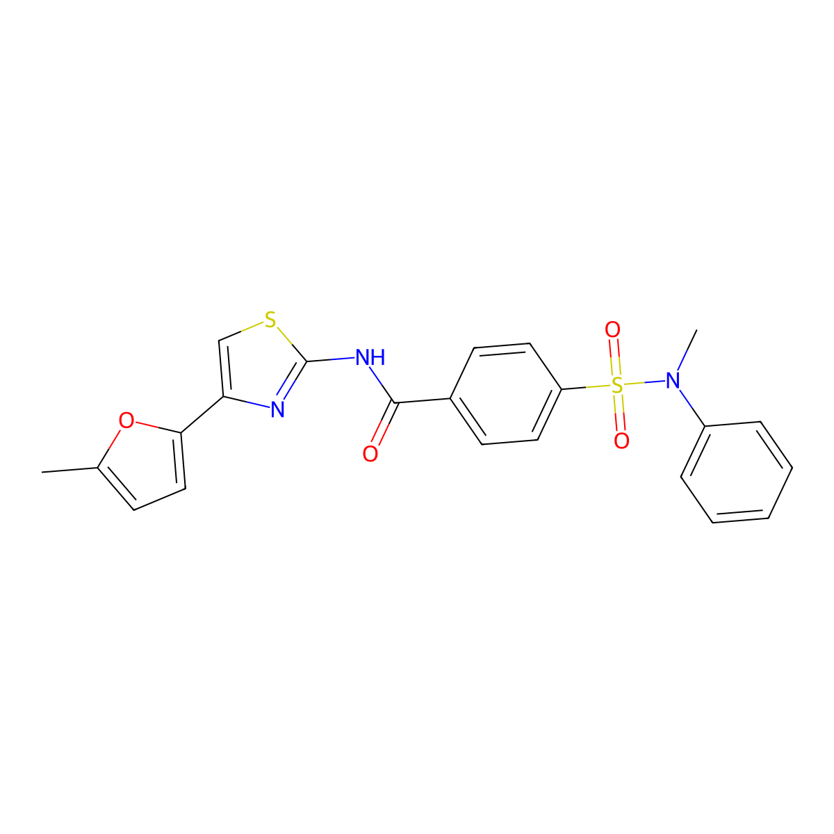 4-(N-methyl-N-phenylsulfamoyl)-N-(4-(5-methylfuran-2-yl)thiazol-2-yl)benzamide molecular structure, CAS 361171-39-3