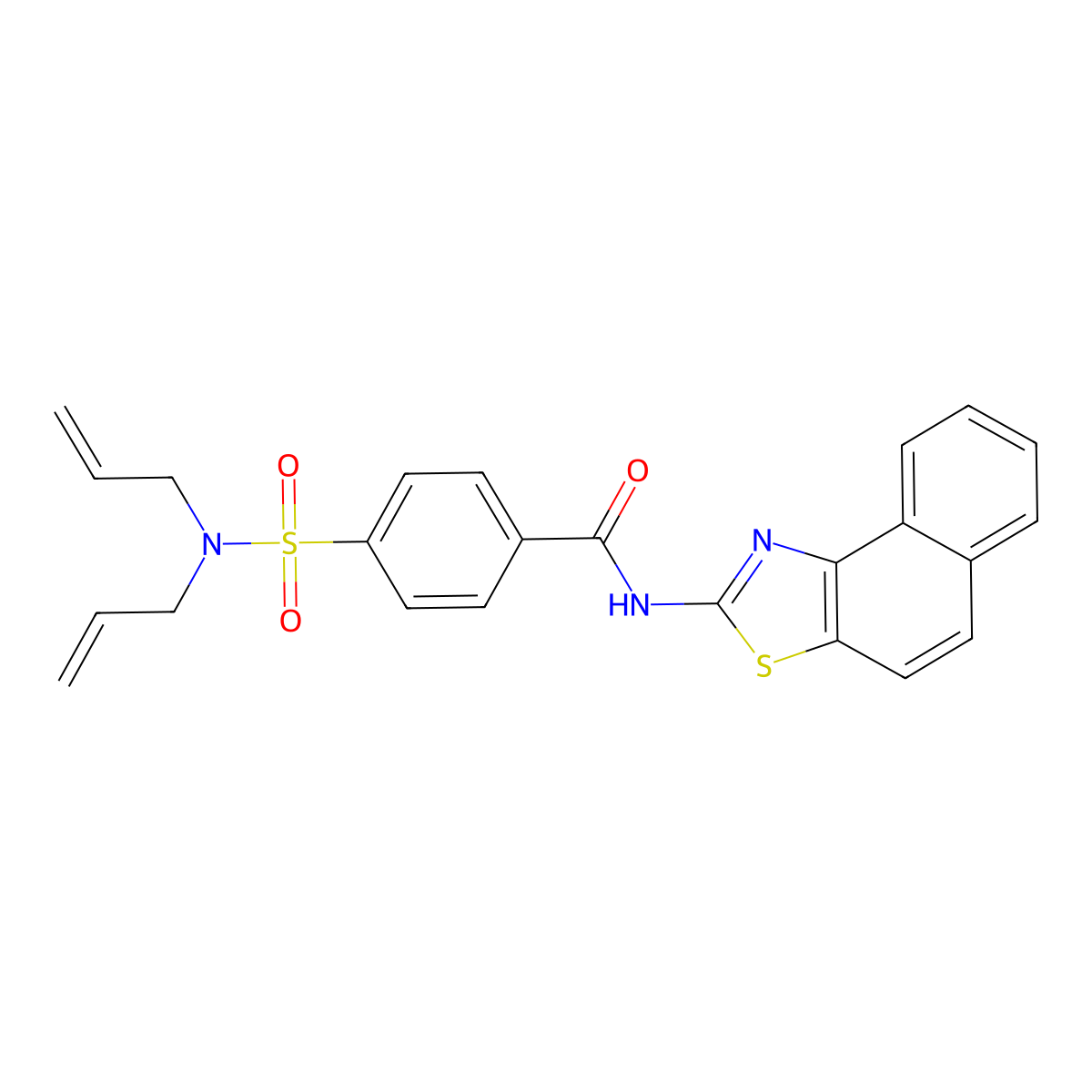 4-(N,N-diallylsulfamoyl)-N-(naphtho[1,2-d]thiazol-2-yl)benzamide molecular structure, CAS 361171-42-8