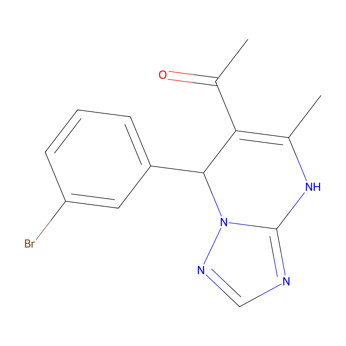 1-[7-(3-Bromophenyl)-5-methyl-4,7-dihydro[1,2,4]triazolo[1,5-a]pyrimidin-6-yl]ethanone molecular structure, CAS 361171-63-3